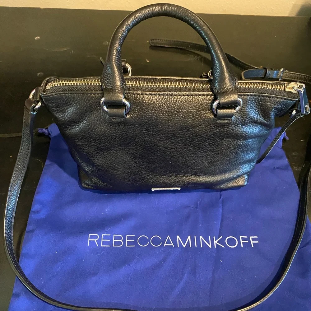 REBECCA MINKOFF NWT MOTORCYCLE HANDBAG/CROSSBODY  LEATHER BLACK